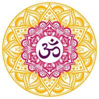 Om Symbol Design Spiritual Hindu Buddha Elements Mandala, Chakra, Yantra, Meditation, and Eastern Art vector