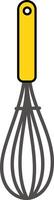 Yellow handle wire kitchen whisk illustration vector