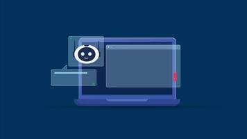 Robotic AI Trading Assistant on Digital Financial video