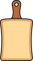 Wooden cutting board with handle illustration vector