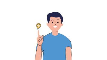 businessman holding bulb idea. man shows gesture great idea. man thinking with lightbulb idea. creativity concept. Idea concept. solutions concept, problemsolving concept video