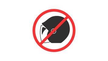 Helmet prohibition sign. no helmet sign in red circle or areas where use helmets are prohibited video