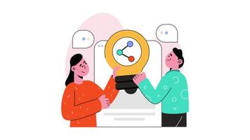 Idea Sharing 2D Flat animations video