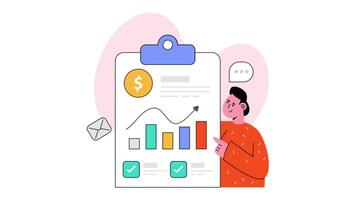 Accounting report 2D Flat animations video