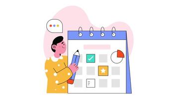 Planning Schedule 2D Flat animations video