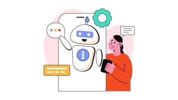 Mobile Chat Bot 2D Flat animations video