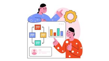 Process Management 2D Flat animations video