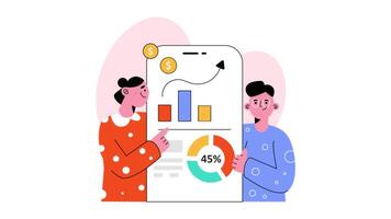 Sales report 2D Flat animations video