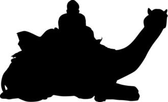Camel and Rider Silhouette vector