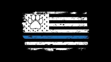 Back The Blue Line American Flag abstract grunge motion design, Symbol of Law Enforcement Support. police support. video