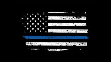 Thin Blue Line American Flag Grunge Animation Symbol of Law Enforcement Support video