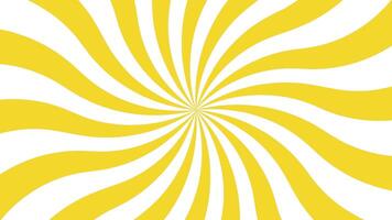 Yellow Sunburst Spiral Background Animation, Retro Rotating Striped Motion Loop in 4K video
