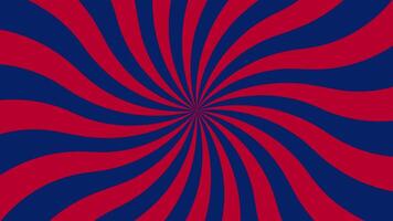 Red blue Sunburst Spiral Background Animation, Retro UK Flag Rotating Striped Motion Loop in 4K. video