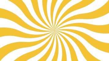 Yellow Sunburst Spiral Background Animation, Retro Rotating Striped Motion Loop in 4K. video