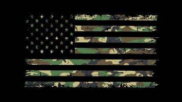 American Flag with Military Desert Camouflage, USA Army Tribute Animation in 4K. video