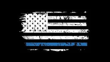 Abstract Grunge Animation of Thin Blue Line Flag Honoring Law Enforcement video