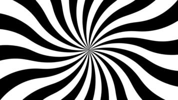 Black Sunburst Spiral Background Animation, Retro Rotating Striped Motion Loop in 4K video
