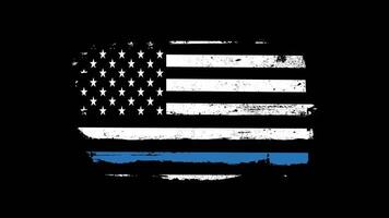 4K Thin Blue Line Flag Motion Graphic Supporting Police and First Responders video