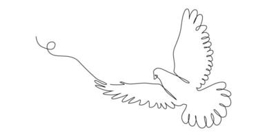 White dove in one continuous line drawing, Concept for national labor movement icon. vector