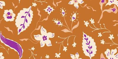Wildflower modern folk exotic stylized seamless pattern for home decor and textile design vector