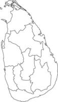 Map of Sri Lanka with Provinces and Borders vector