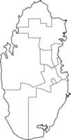 Qatar Political Outline Map vector