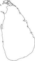 Printable Blank Map of Sri Lanka vector