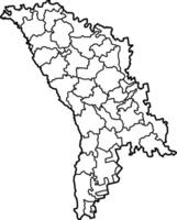 Map of Moldova with Districts and Borders vector