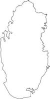 Qatar Map Printable Blank Map of Qatar vector