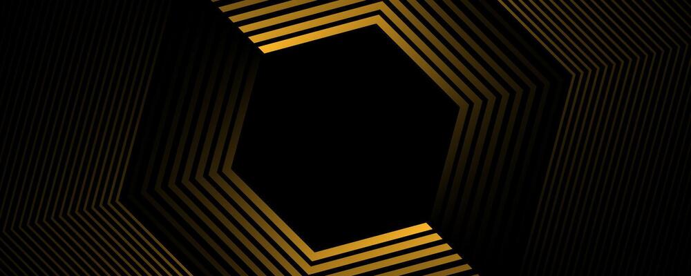 3D yellow techno abstract background overlap layer on dark space with hexagons lines effect decoration. Modern graphic design element stripes style concept for web, flyer, card, or brochure cover