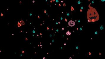 Animated Floating Pumpkins in Halloween Colors on Alpha video