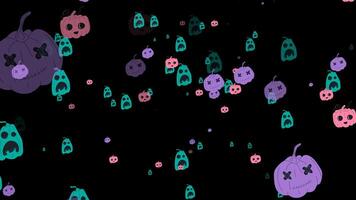 Halloween Pumpkin Motion Graphic in Festive Colors with Transparency video