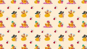 Beach Day Rubber Ducks animation Loop Background video