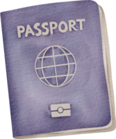 Passport watercolor clipart png