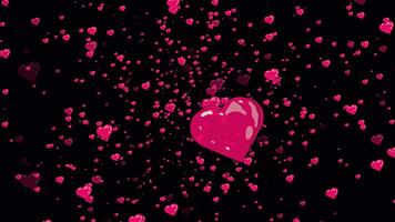 Romantic Heart Particles Seamless Loop with Transparent Background video