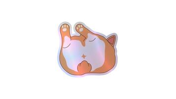 Charming cartoon corgi rear view with a cute star marking, designed in a fun and lighthearted style. Alpha channel transparency video