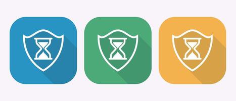 Colorful hourglass shield icons vector