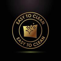 Easy to Clean Golden Seal Illustration Surface Cleaning Stain Resistant Symbol vector