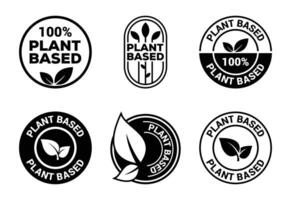 Assortment of Plant Based Logos for Food Products and Packaging vector