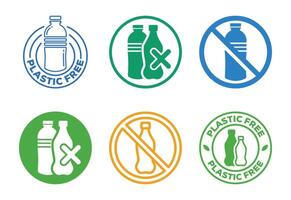 Visual Representation of Plastic Reduction Initiatives A Collection of Eco Friendly Icons vector
