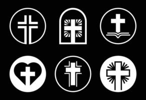 Various Christian cross designs vector