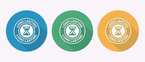 Colorful long lasting quality badges vector