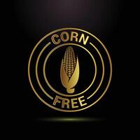 Golden Corn Free Label Illustrating Dietary Restriction and Healthy Food Choices Emblem vector