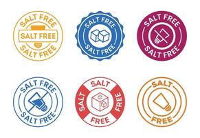 Salt Free Label Designs Depicting Healthy Food Options and Choices vector