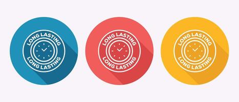 Colorful Long Lasting Icon Set Represents Time and Durability of Products vector
