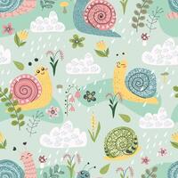 Colorful snail pattern illustration vector