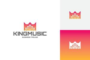 modern king music logo design vector
