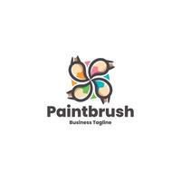 creative colorful paintbrush logo design vector