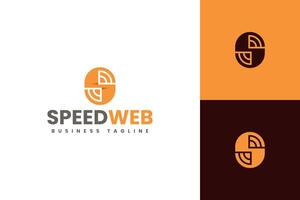 speed connect s letter logo design vector