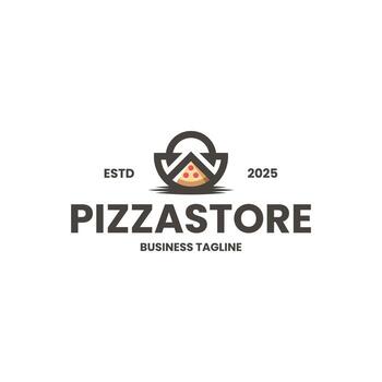 pizza store logo design vector
